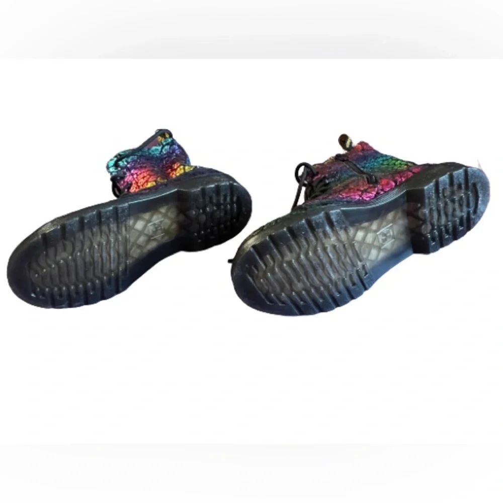 Dr. Martens 1460 Pascal Croc Metallic Suede Boots Black Rainbow Size 3 - Picture 7 of 7